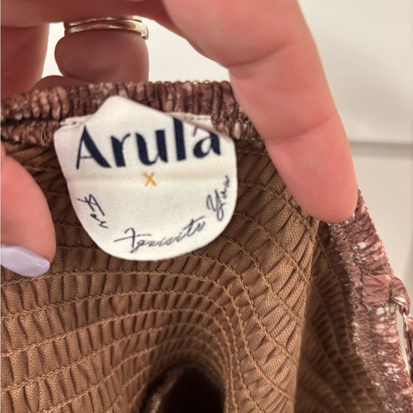 NWT Arula Brown, White, Pink Floral Print Dress XL - Picture 5 of 9